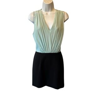 Sandro Paris mini dress Size 3 (US 8 Medium) Blue black Sleeveless V-neck Silk